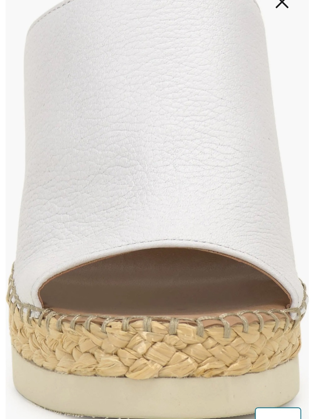 Vince Camuto- SZ 7 NWOT Brissia Espadrille Wedge Mules White Leather. - Picture 12 of 15